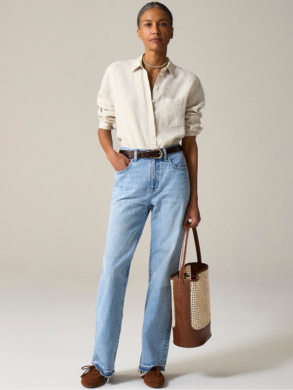 J. Crew Women’s Linen Button-up in Flax
